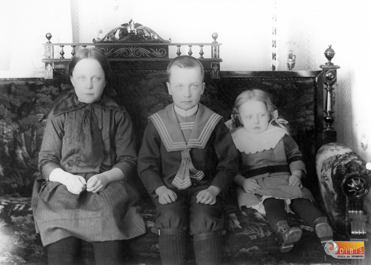 Denna bild föreställer syskonen From, Östergården, Västerby, Rengsjö.
Ester From, Walfrid From, Berna From
Kortet taget omkring 1915.
