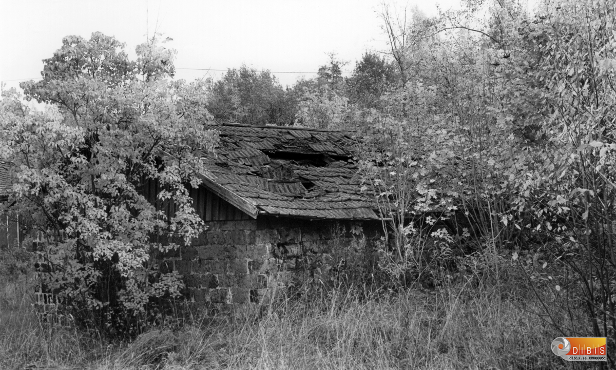 Området "Kråken" eller "Kråkslottet". Hus 525 uthus med adress Masugnsvägen 9 Söder Ljusne byggdes omkring 1875 av Sörljusnes järnverk. Användes från början som jordkällare.