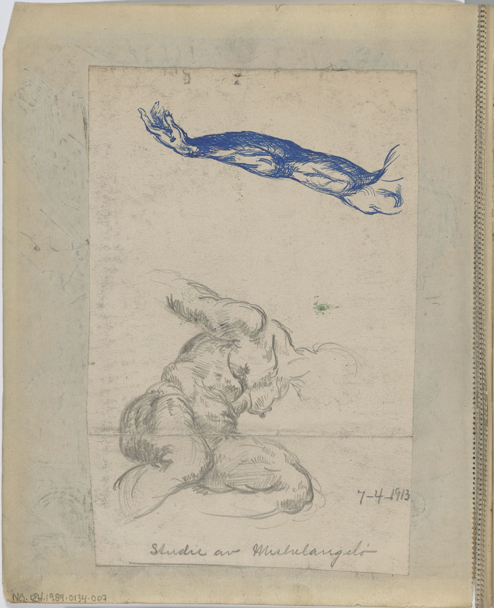 Studie av Michelangelo [Tegning]