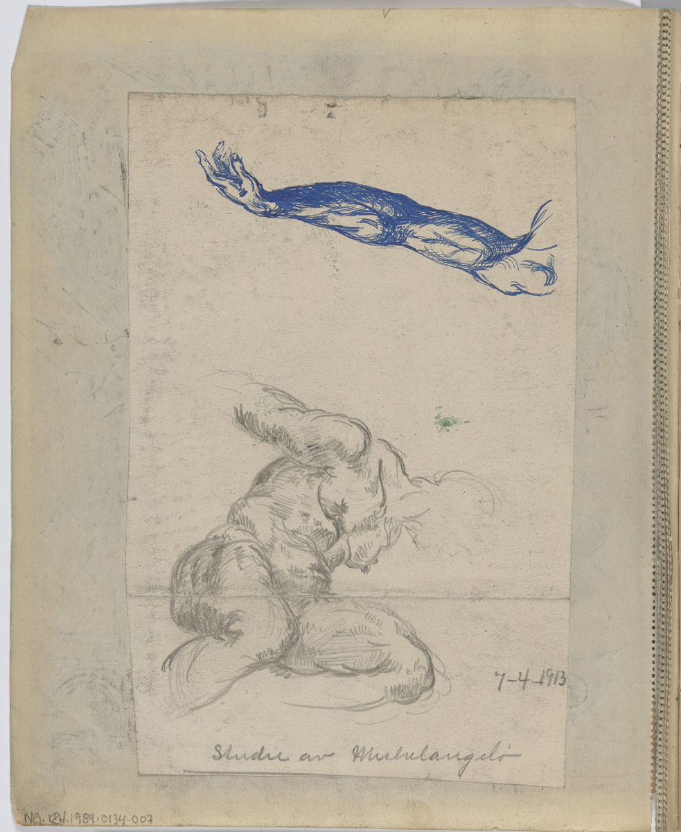 Studie av Michelangelo [Tegning]