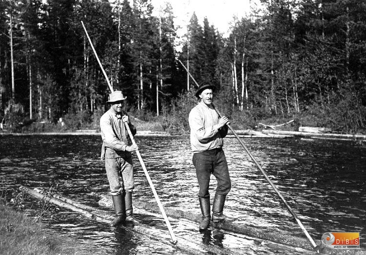 Flottare två män.
Emil Altberg och Björa-Per.