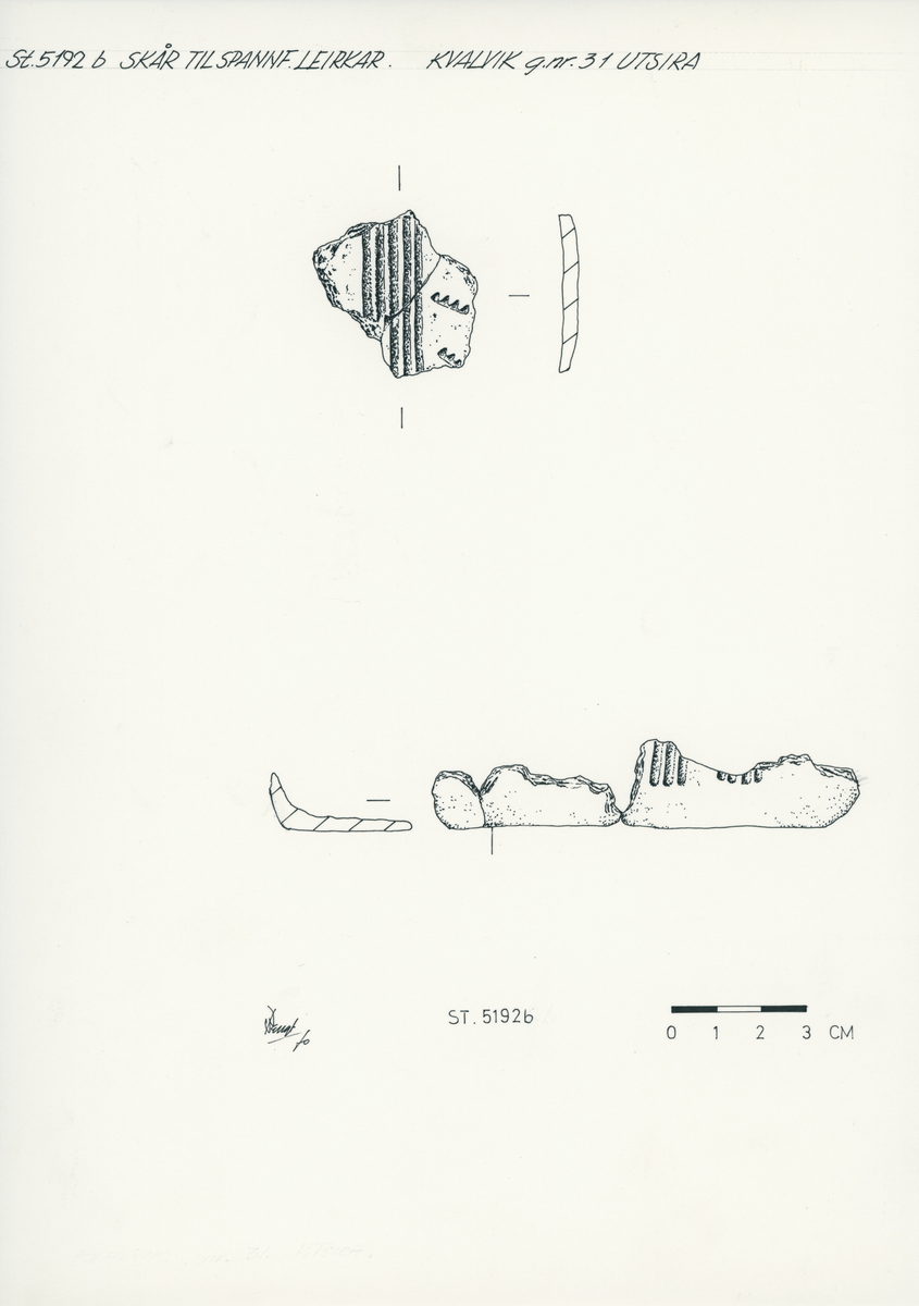 Skår av spannformet leirkar.

Tegner: Bengt Moberg, 1970