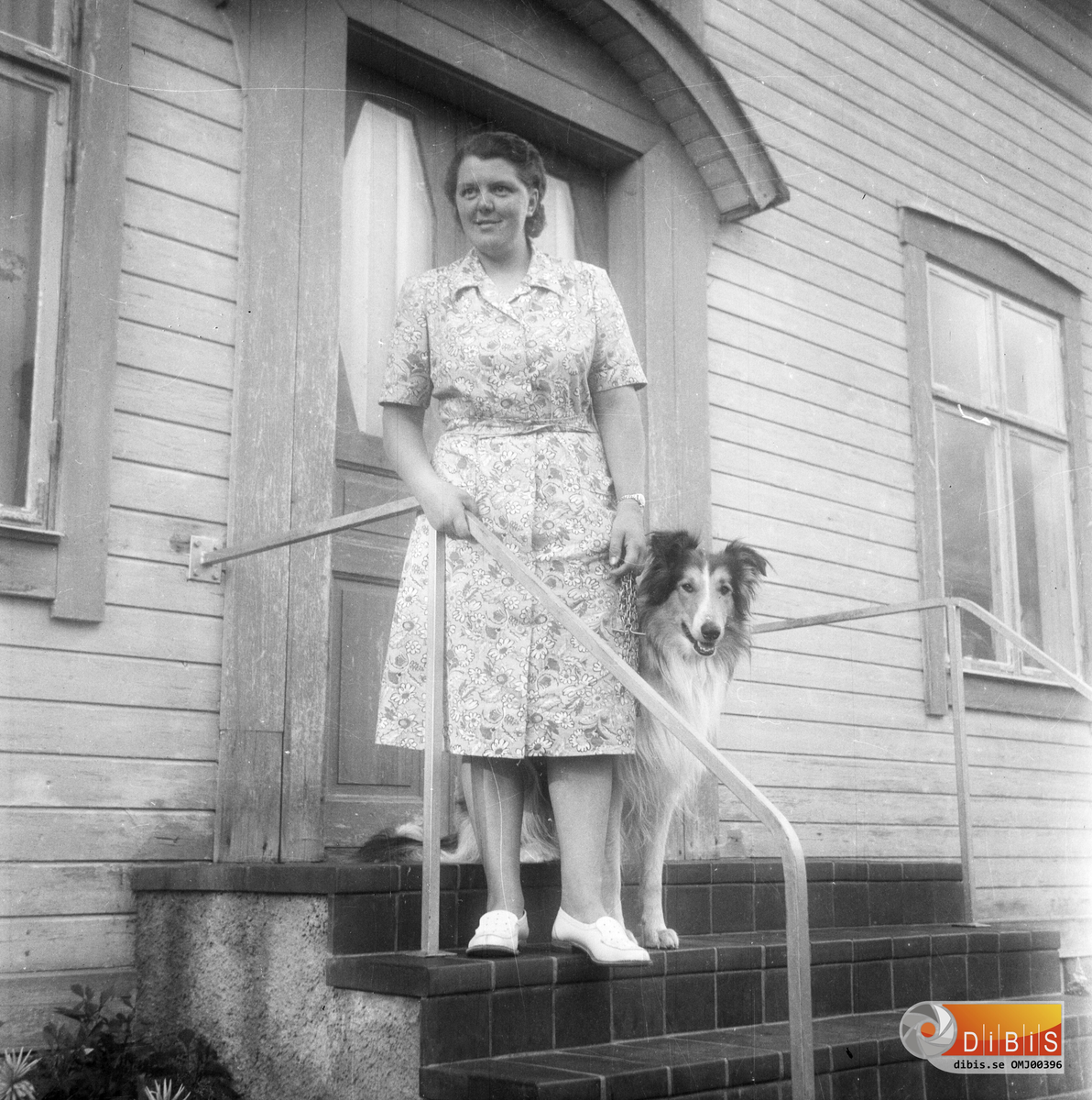 "Prans" Magda Johansson med sin hund collien Sacco.