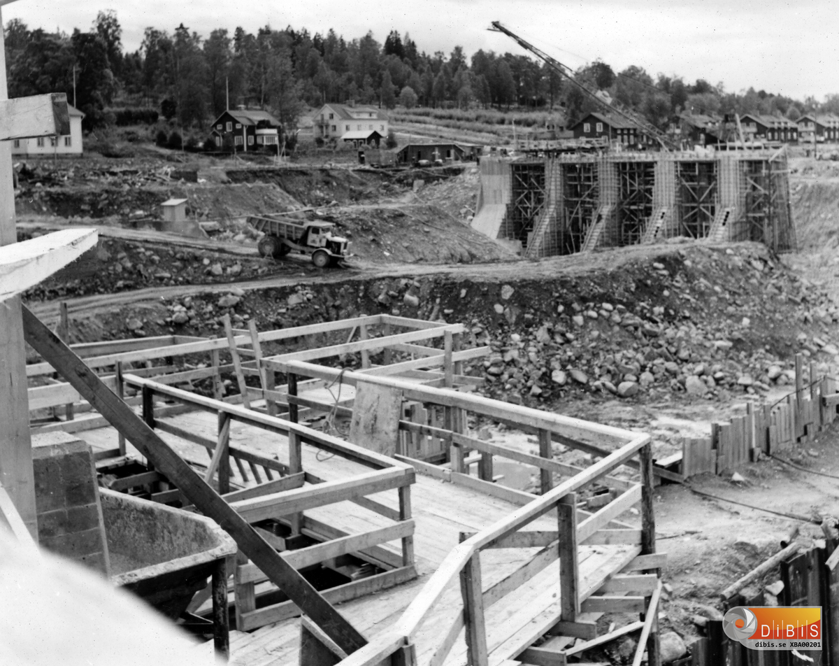 Bergviks nya kraftverk under uppbyggnad, 1960.