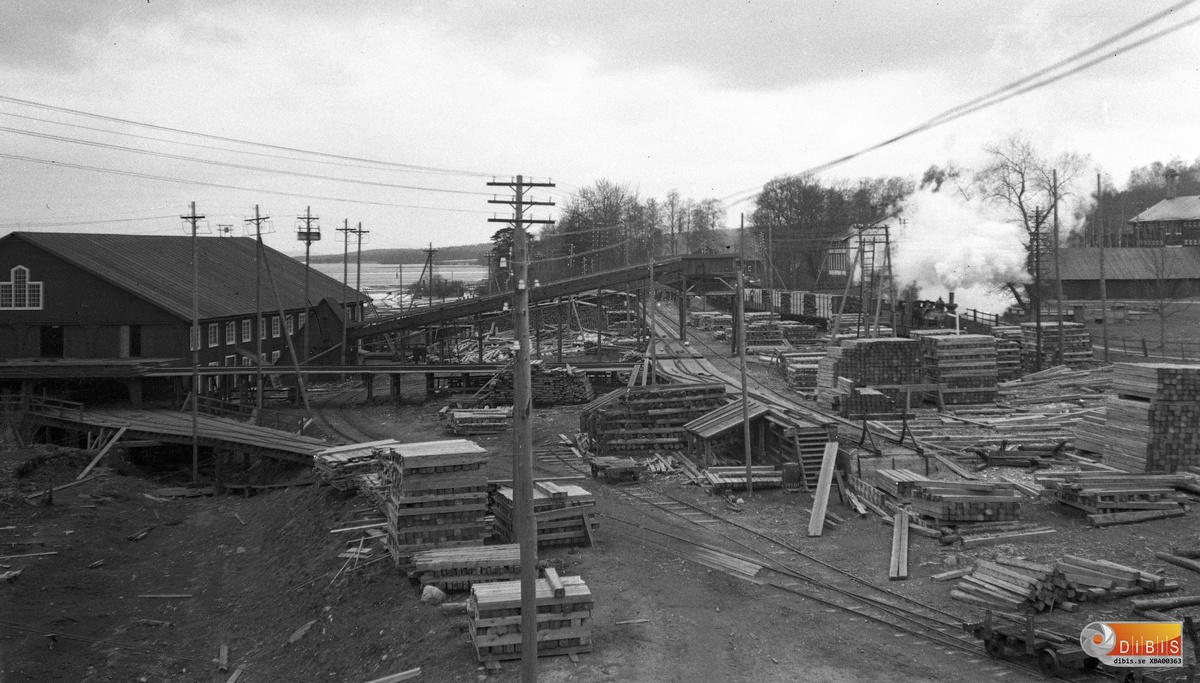 Den som i dag  intar denna utsiktspunkt ser det kraftverk som sedan 1960-talet dominerar bilden på norra sidan av älven i Bergvik.
Längst upp till höger skymtar det magasin som brann ner 2009.
Det har från 1800-talets början varit industriell verksamhet på båda sidorna av älven. Flera sågverk, tullmjölskvarn och pappersmassefabrik ingår i uppräkningen.
Här en del om sågverken samt en beskrivning av hur man på den tiden handskades med det sågade virket:

"År 1806 tecknades brandförsäkring till ett belopp av icke mindre än Banco 639:2:4 Riksdaler för en då färdigställd tullmjölkvarn å älvens södra sida, en kvarn av rätt ansenlig storlek, minutiöst beskriven i majoren
Gust.Gyllengahms värdering av år 1806.
År 1852 inköptes bruket av häradshövding "Walfr, Enblom, Köpet
transporterades av honom på Gefleborgs Sågverks Actie-Bolag, som även
blev ägare till en år 1850 byggd vattensåg med två finbladiga ramar och cirkelsåg samt plats för ytterligare två ramar, delägare i tullmjölkvarn på södra sidan (i drift 1801-1901) och likaså delägare i Bergviks södra
såg, som helt förvärvades 1882 (i drift 1846-1901).
Brädgård anlades i Söderhamn snett emot nuvarande centralstationen,dit det sågade virket fraktades med häst till 1861 och därefter med järnväg.  Detta år öppnades nämligen kommunikationsleden Söderhamn-Bollnäs bestående av järnvägsförbindelse Söderhamn-Bergvik (smalspårig), båt
Bergvik-Landafors, hästbana Landafors-sjön Varpen, båt Varpen-Bollnäs".

Källa: Boken Bergvik och Ala Aktiebolag utgiven 1965.