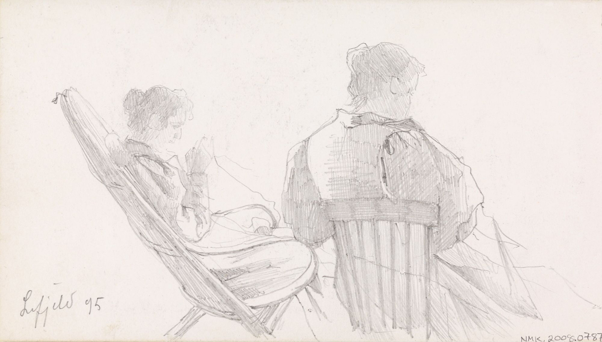 Kvinner med håndarbeid [Tegning]