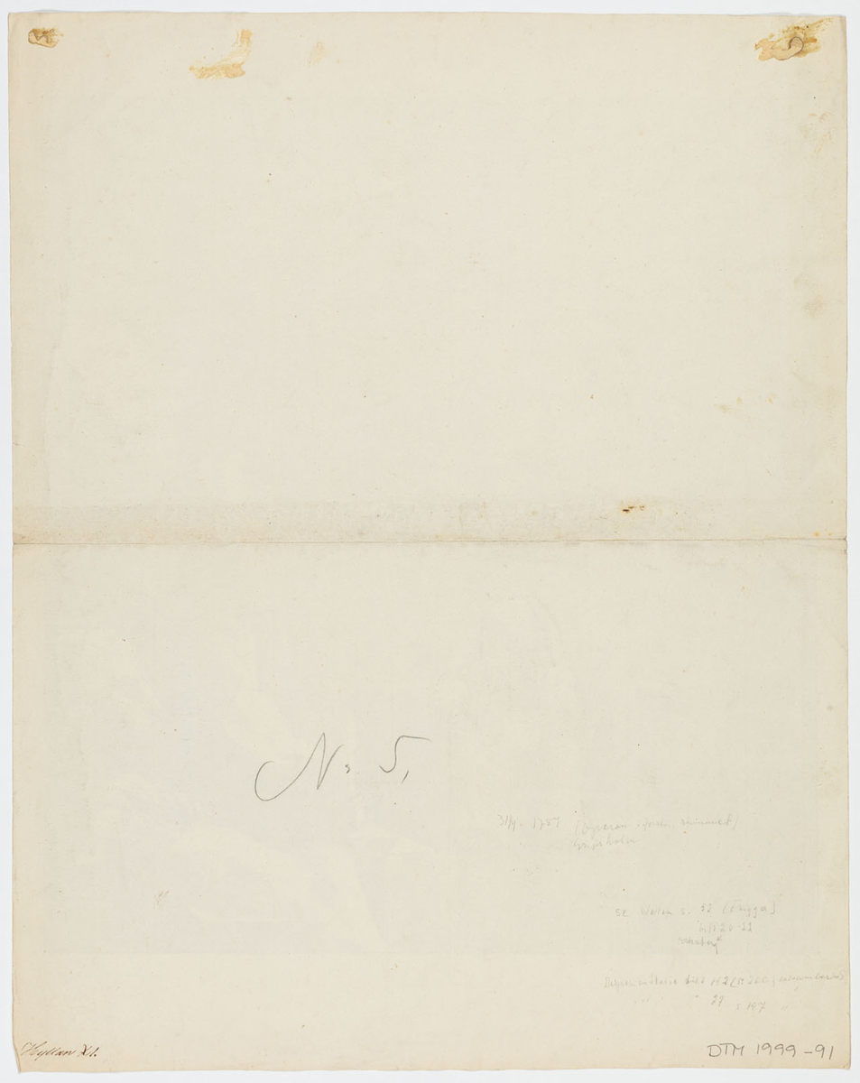 Gravkammare i en grotta. Framför en stensarkofag tronar ett faraolikt skelett. Till höger ligger ett lejon med ena tassen vilande på en döskalle.
