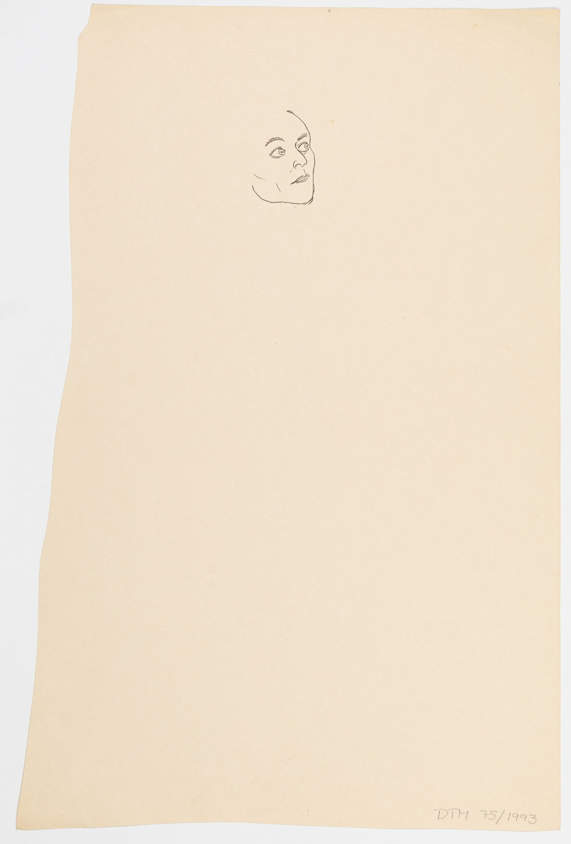 Stående man med blicken åt vänster, iklädd antikiserande dräkt med sandaler, toga sammanhållen över vänster axeln med en brosch samt lagerkrans på huvudet. Han håller höger hand mot bröstet och den vänstra i luften pekandes uppåt.
På baksidan: En skiss av hans huvud.
