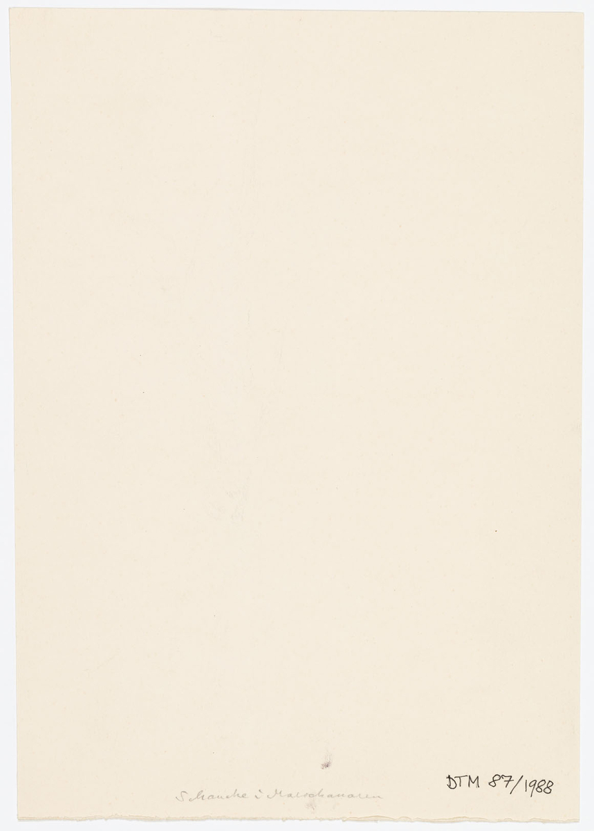 Mörkhyad man i lång kaftan med brett skärp om midjan med en dolk innanför. Snabelskor på fötterna.
