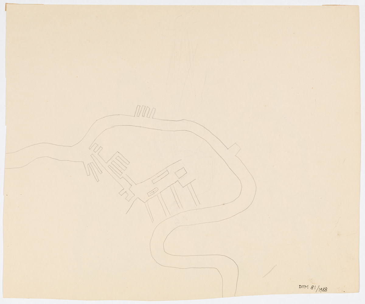 Två kvinnor, två män samt en ung pojke och en liten flicka. Alla är svartklädda utom den lilla flickan och en av männen. Männen bär kostym, pojken kavaj och knäbyxor och kvinnorna bär klänningar. En av kvinnorna har lång klänning med kappa över.
