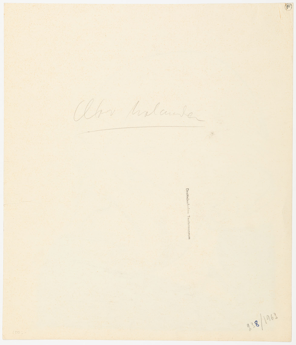 Bystporträtt av äldre flintskallig man med huvudet åt höger. Han är iklädd svart kostym, vit skjorta och smal slips. 
