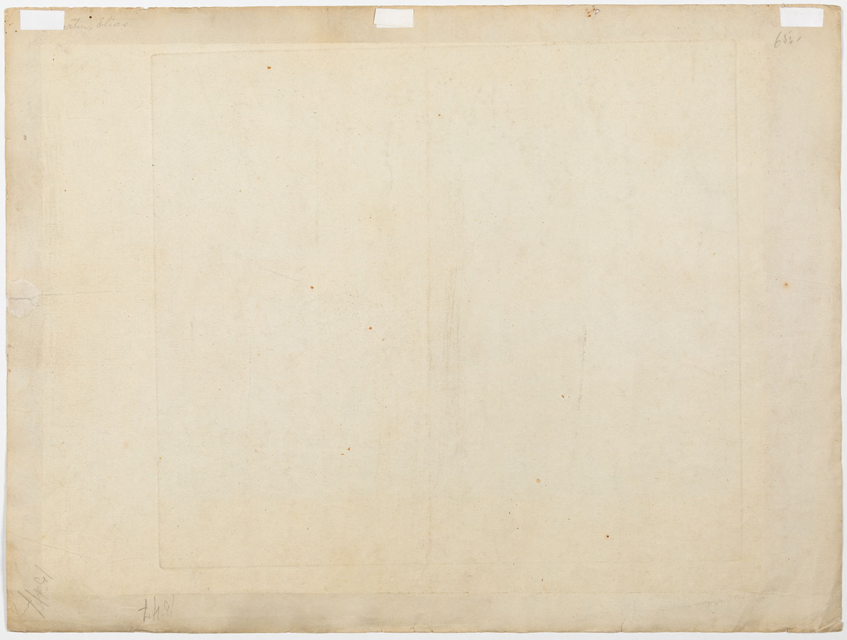 Karusellscen med fyrspann och härolder i förgrunden, i fonden bom och lövskog. Föreställer karusellen på Drottningholm 1786.
