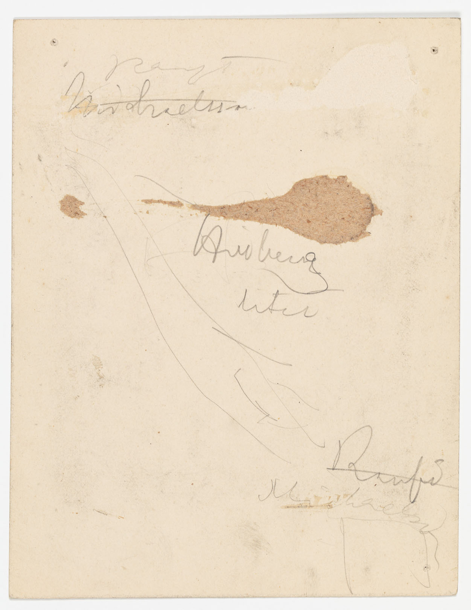 Två män lockar på, alternativt kastar emellan sig, en baby i kolt med pincené.
