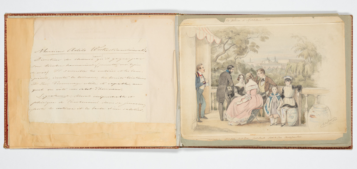 Album med flera teckningar av karaktärer och scener
