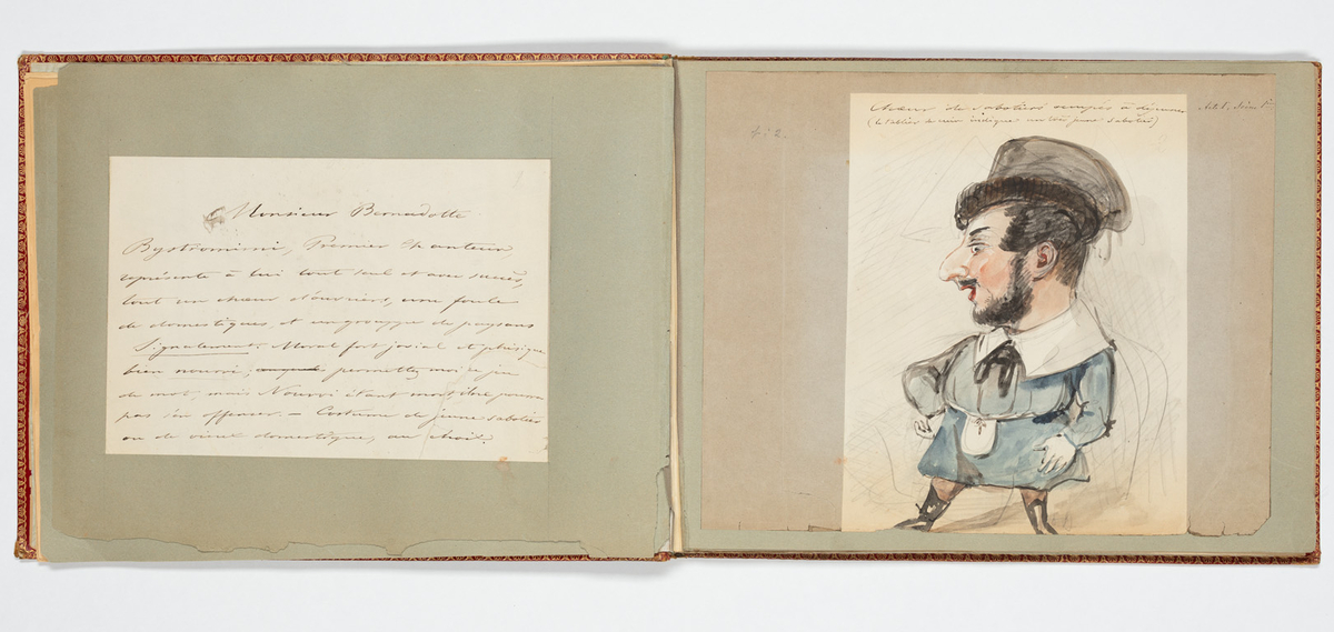 Album med flera teckningar av karaktärer och scener
