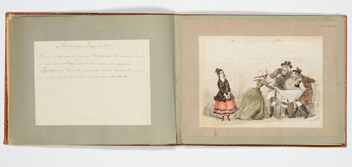 Album med flera teckningar av karaktärer och scener
