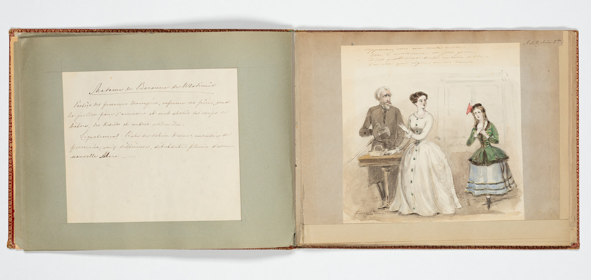 Album med flera teckningar av karaktärer och scener
