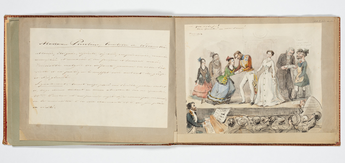 Album med flera teckningar av karaktärer och scener
