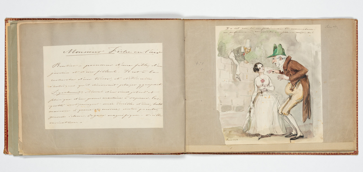 Album med flera teckningar av karaktärer och scener
