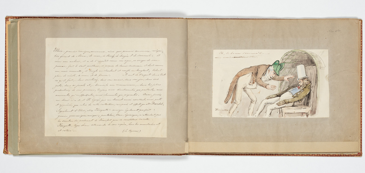 Album med flera teckningar av karaktärer och scener
