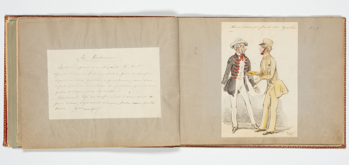 Album med flera teckningar av karaktärer och scener
