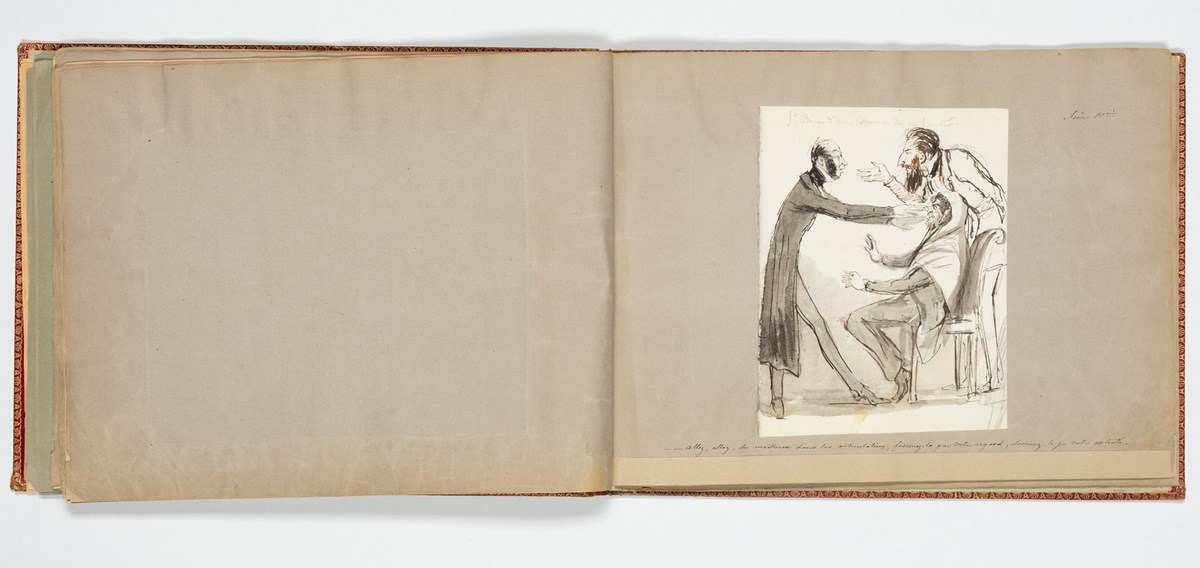 Album med flera teckningar av karaktärer och scener
