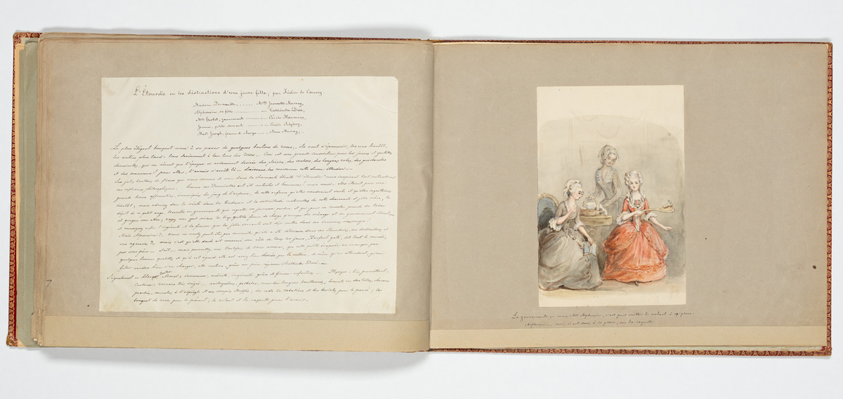 Album med flera teckningar av karaktärer och scener
