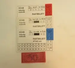 Partibiljetter, kvitto SOAB
