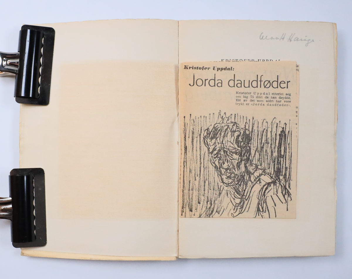 Bok frå boksamlinga til Olav H. Hauge