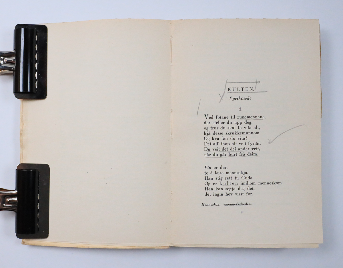 Bok frå boksamlinga til Olav H. Hauge