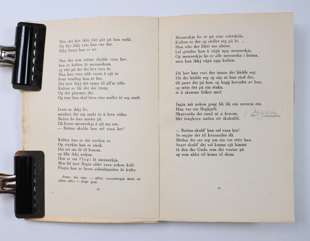 Bok frå boksamlinga til Olav H. Hauge