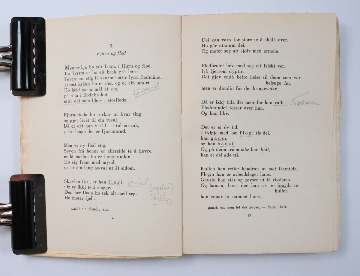 Bok frå boksamlinga til Olav H. Hauge