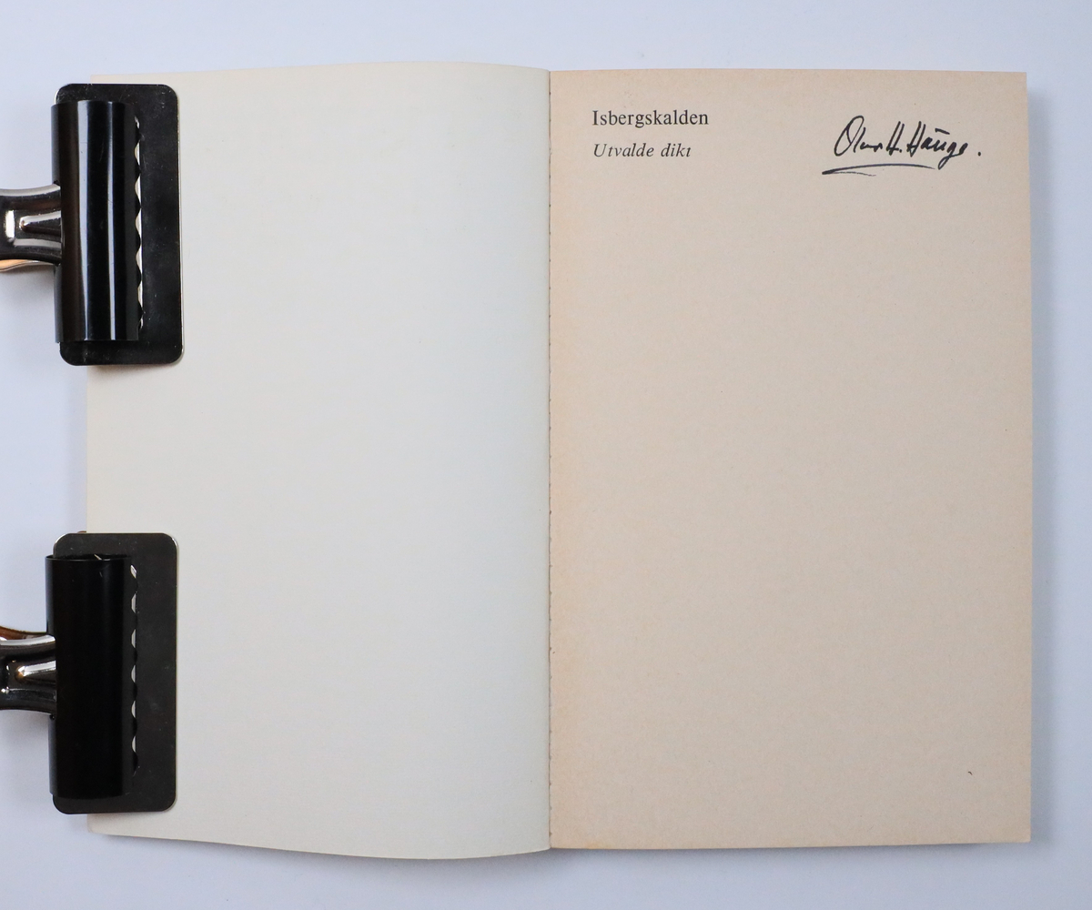 Bok frå boksamlinga til Olav H. Hauge