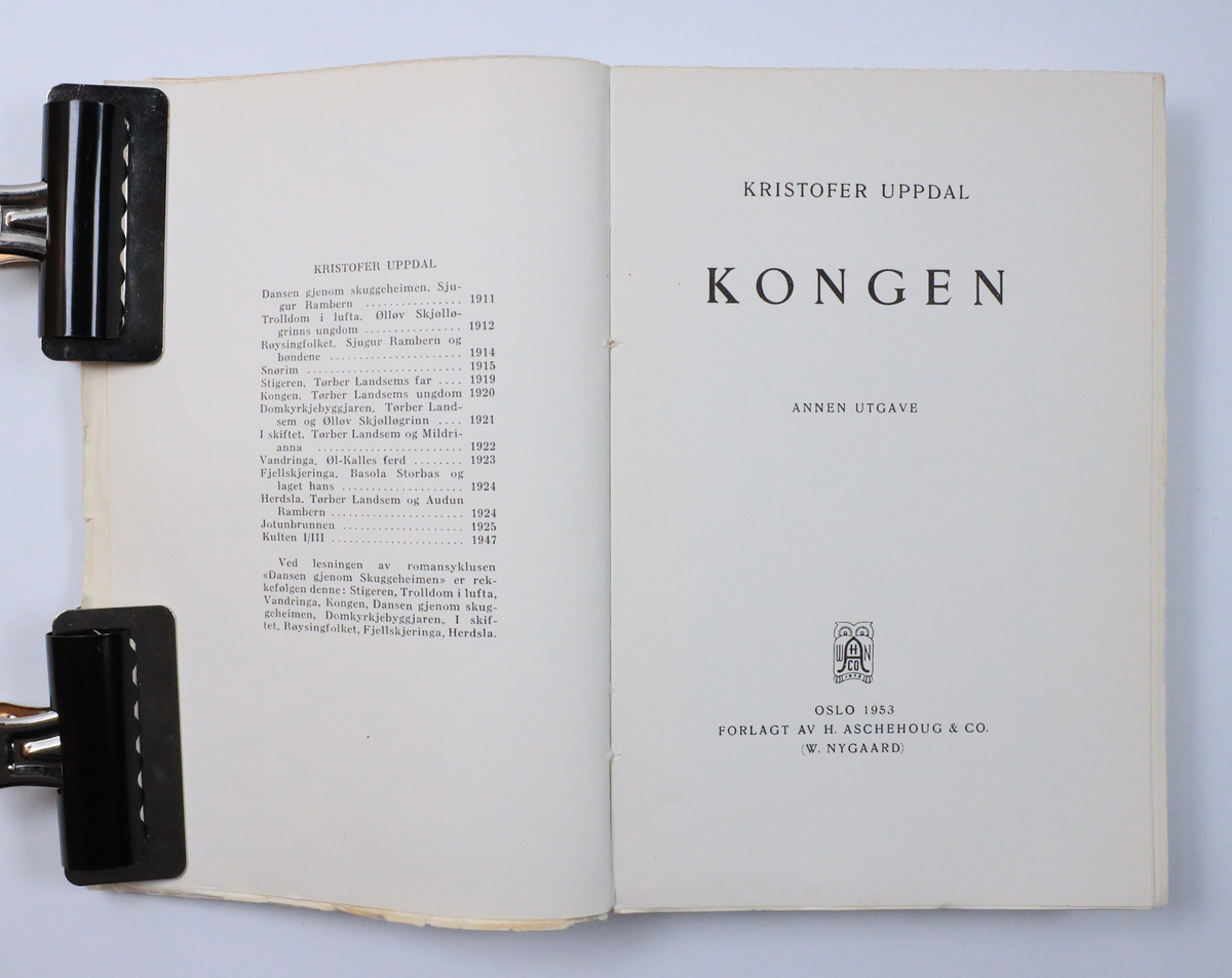 Bok frå boksamlinga til Olav H. Hauge