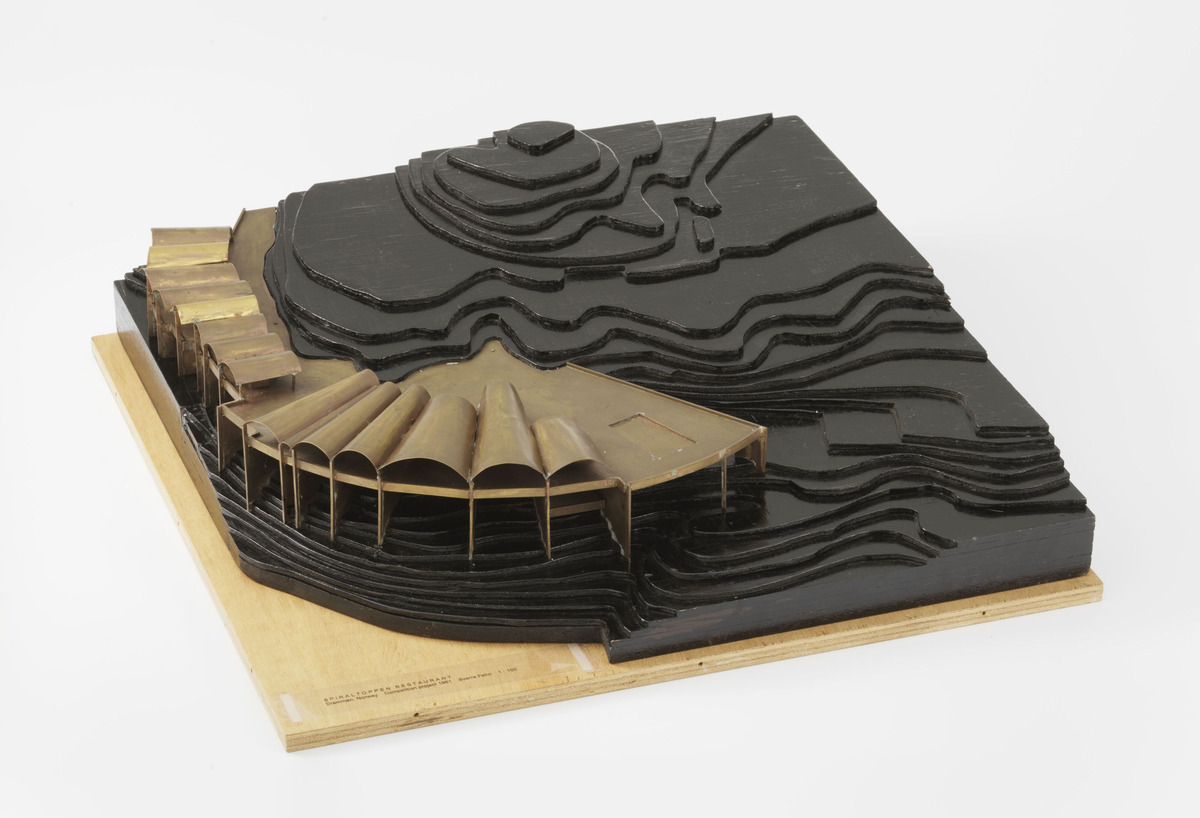 "Via spirale", utkast til konkurransen om restaurant på Spiraltoppen [Konkurransemodell]