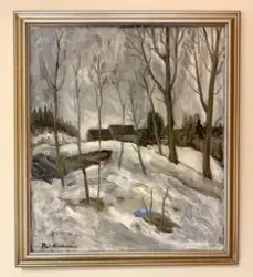 Vinterlandskap [Maleri]