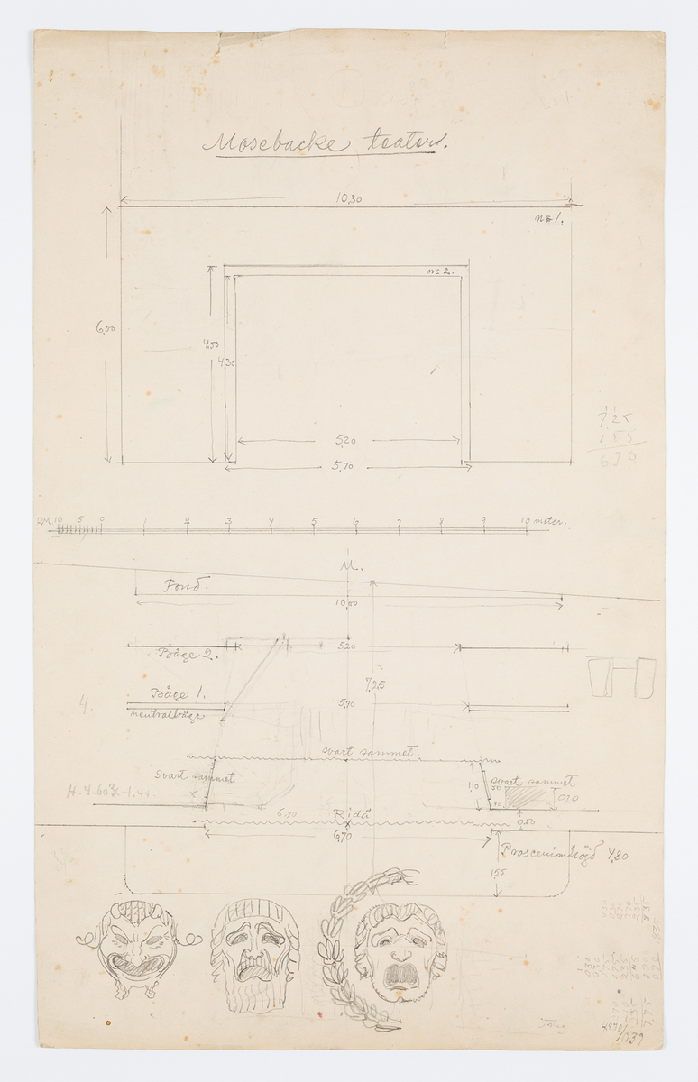 Plan och sektion av Mosebacke teaterns scen
