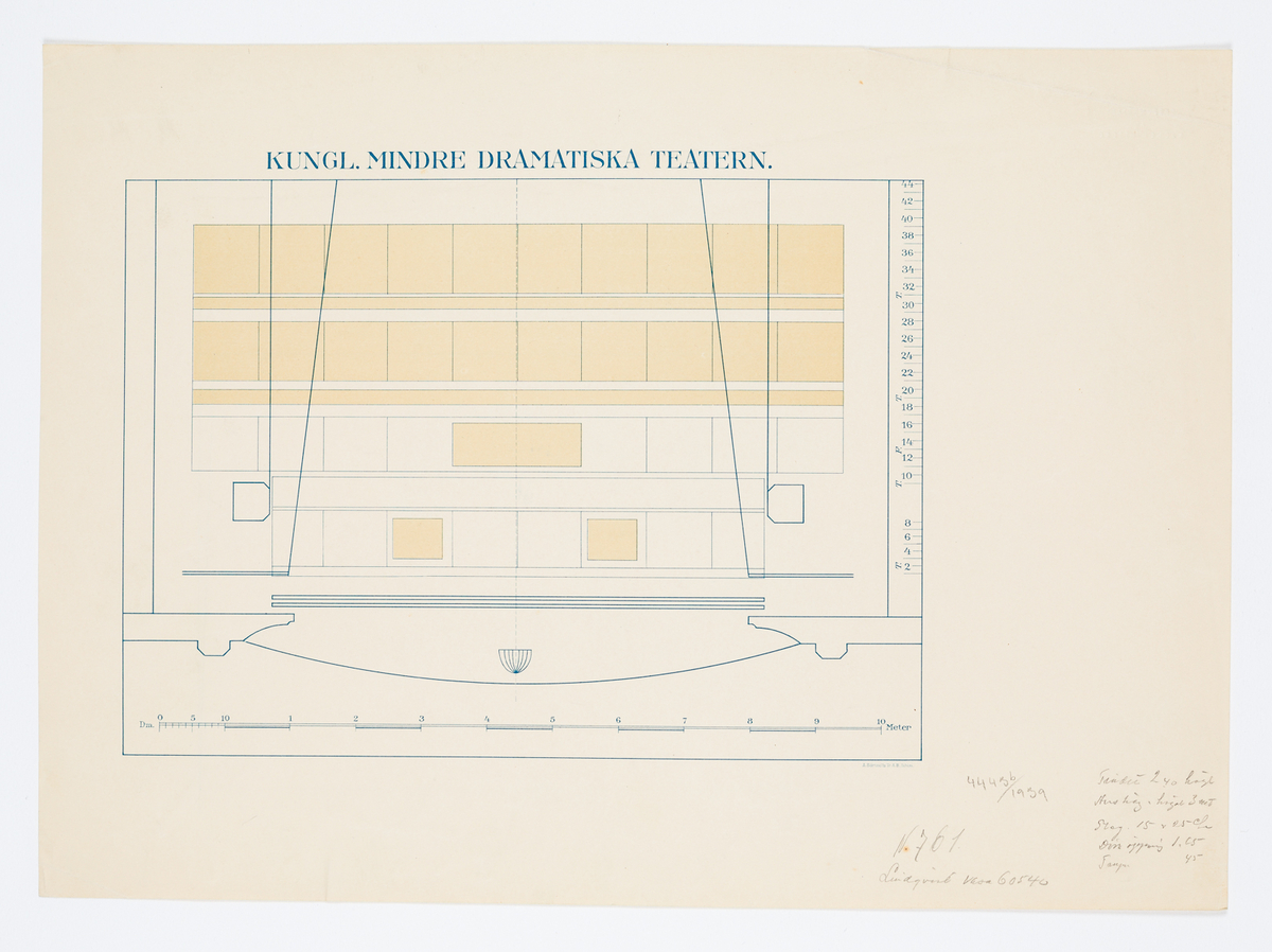 Tryckta spelplaner av Kungliga Mindre Dramatiska Teatern.
