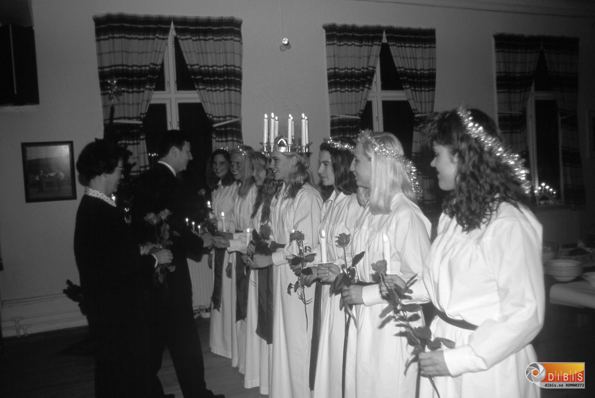 Söderhamns Lucia och tärnor 1993.
Anna-Karin Öberg, var årets Lucia