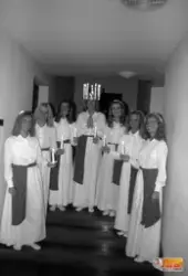 Söderhamns Lucia med tärnor 1990, Lucian heter Mari Roos.