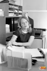 Britt-Marie Östergård i arbete(LM Ericsson).