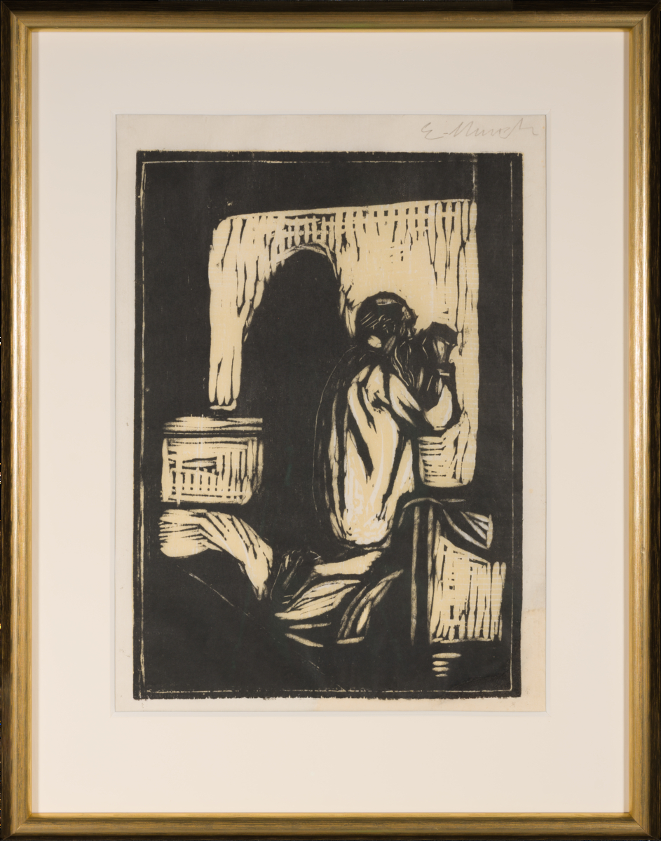 Gammel mann i bønn [Grafikk]