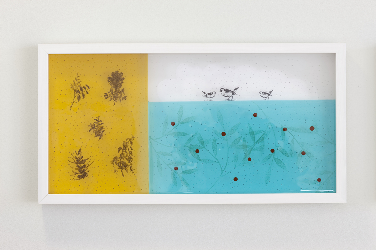 Glassbilder montert i rammer