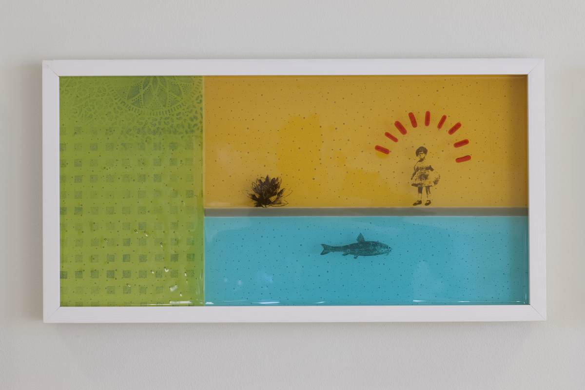 Glassbilder montert i rammer