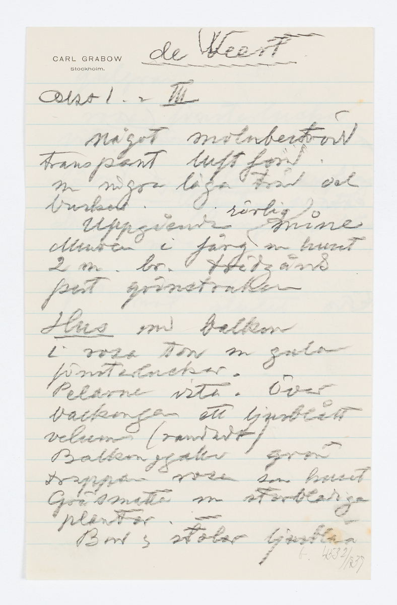 Diverse dekorbeskrivningar.
