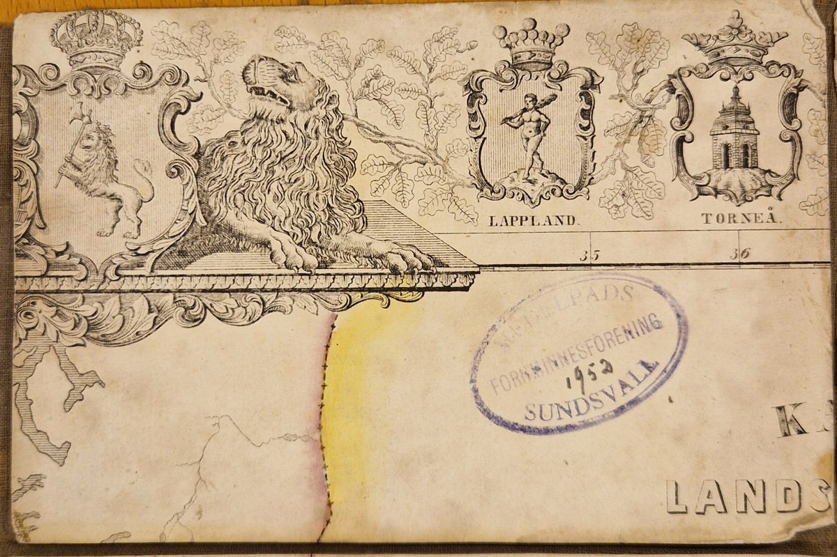 Karta öfver landsvägarne uti Sverige och Norrige samt en del af Danmark. Sammandragen och graverad af C. F. Ström 1855. J. L. Brudins Bokhandel Stockholm. 2:dra öfversedda och betydligt tillökta upplagan. Tryckt hos C. F. Ström. Gåva av fru Alma Moberg 1908. Bokn. 115.
