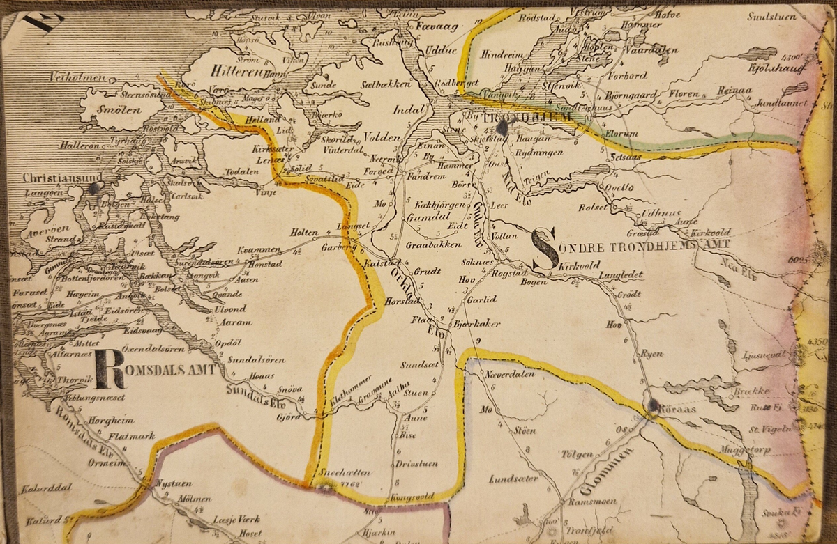 Karta öfver landsvägarne uti Sverige och Norrige samt en del af Danmark. Sammandragen och graverad af C. F. Ström 1855. J. L. Brudins Bokhandel Stockholm. 2:dra öfversedda och betydligt tillökta upplagan. Tryckt hos C. F. Ström. Gåva av fru Alma Moberg 1908. Bokn. 115.