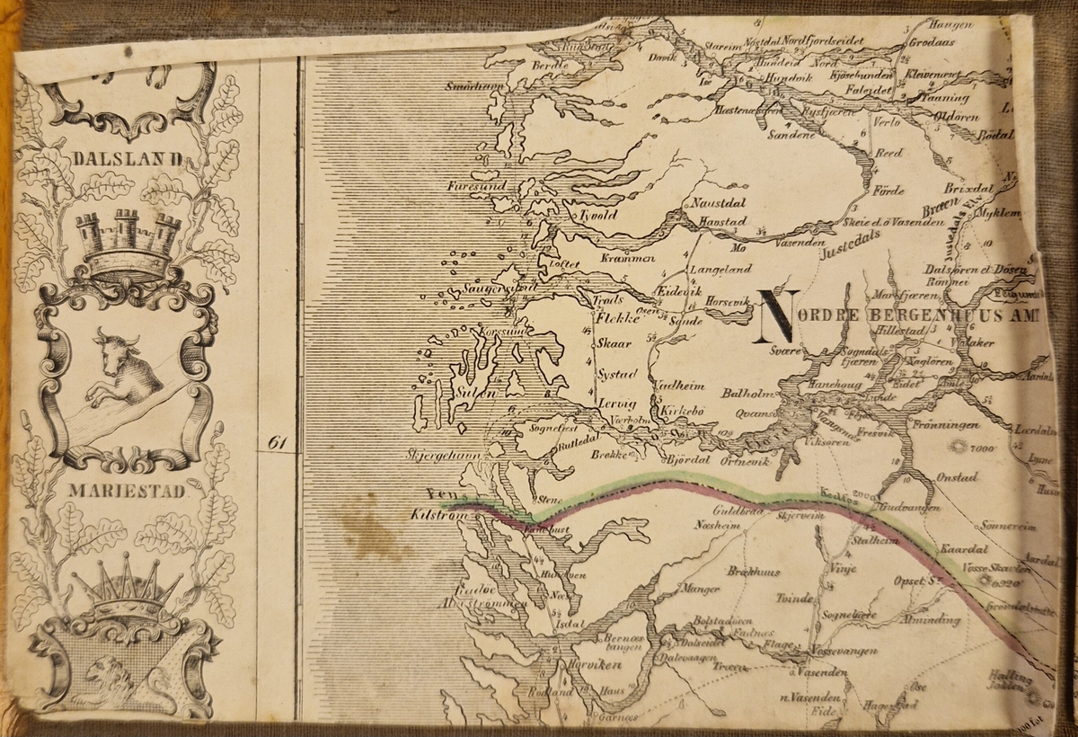 Karta öfver landsvägarne uti Sverige och Norrige samt en del af Danmark. Sammandragen och graverad af C. F. Ström 1855. J. L. Brudins Bokhandel Stockholm. 2:dra öfversedda och betydligt tillökta upplagan. Tryckt hos C. F. Ström. Gåva av fru Alma Moberg 1908. Bokn. 115.