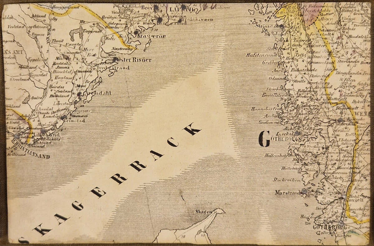 Karta öfver landsvägarne uti Sverige och Norrige samt en del af Danmark. Sammandragen och graverad af C. F. Ström 1855. J. L. Brudins Bokhandel Stockholm. 2:dra öfversedda och betydligt tillökta upplagan. Tryckt hos C. F. Ström. Gåva av fru Alma Moberg 1908. Bokn. 115.