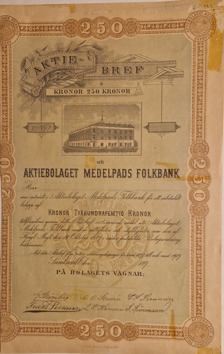 Aktiebrev, 13 stycken